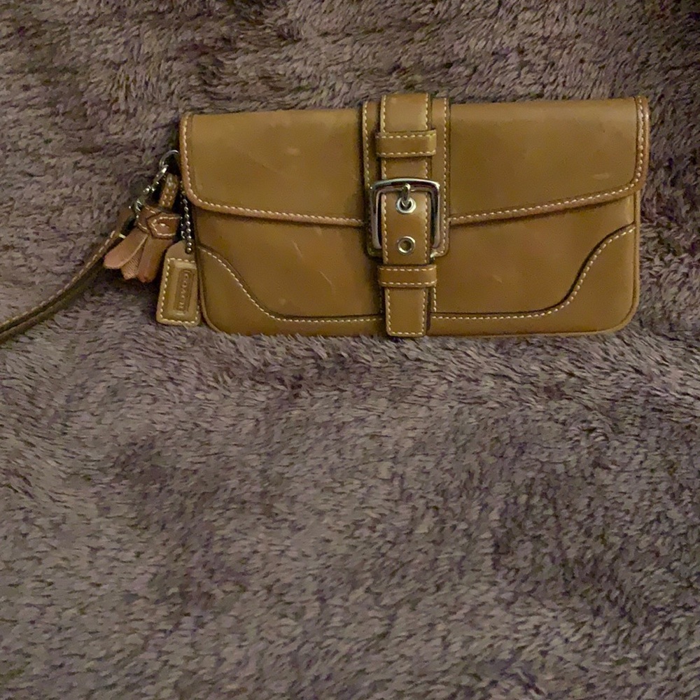 Coach leather wristlet